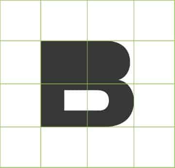 bcombrand black logo over white background