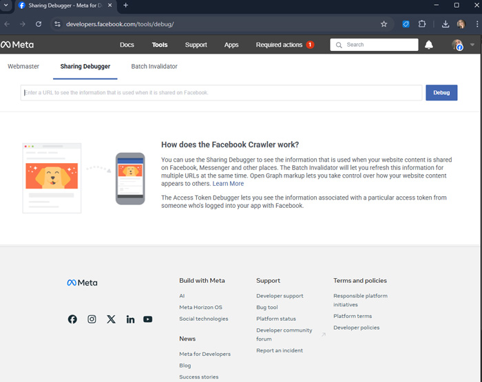 Meta Miscategorizes Website Meta Debugger dashboard girling marquez flores bcombrand